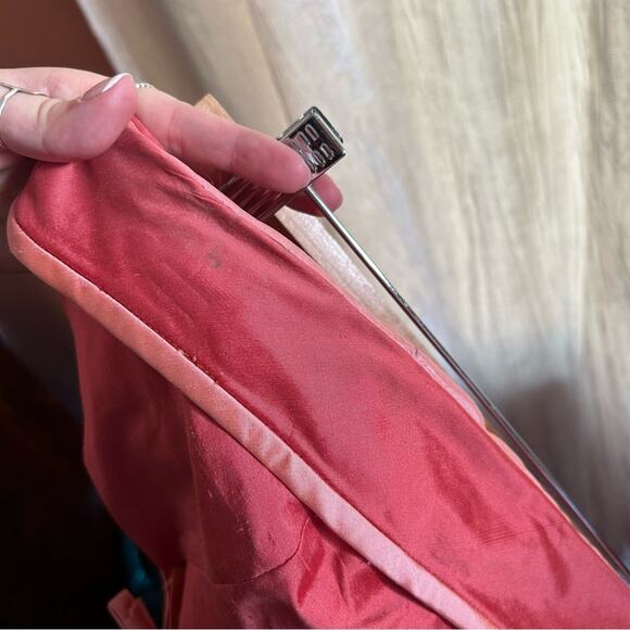 Jenny Yoo Collection 100% Silk Mini Dress Short Strapless Pink Bow Belt Size 6 - Picture 6 of 10